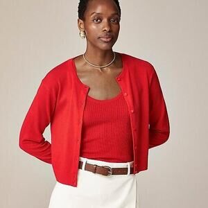Classic JCrew Size XXS Red cotton cardigan  NWT $79.50